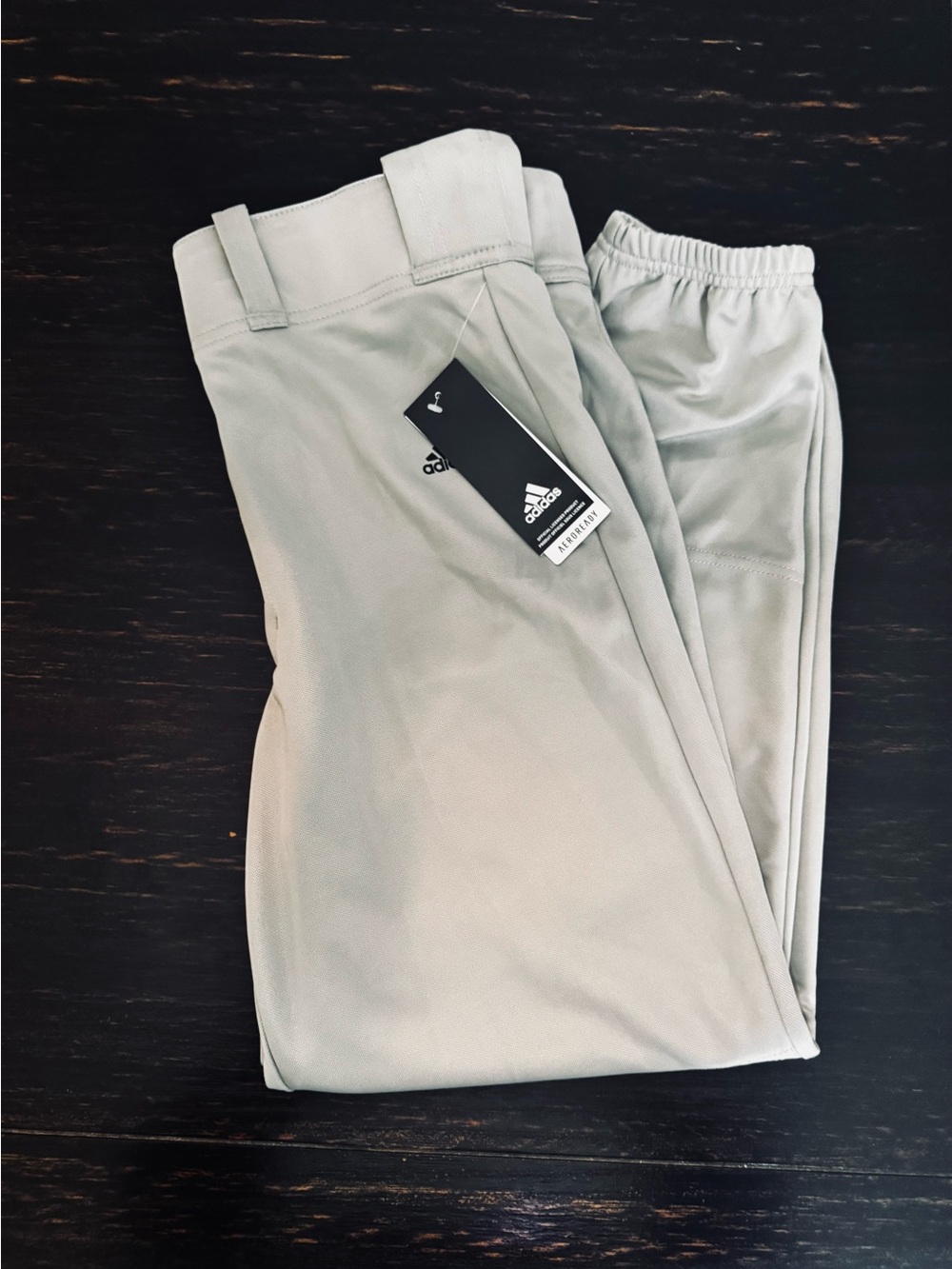 Adidas Aeroready baseball pants featuring a relaxed fit elastic bottom Youth XL